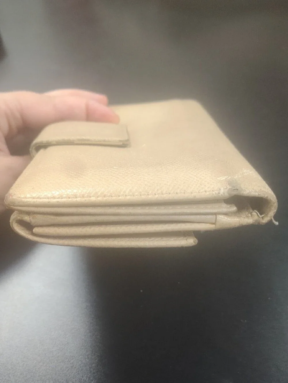 Bulgari Bvlgari Light Beige Creameather Continental Wallet with Silver Logo Ring
